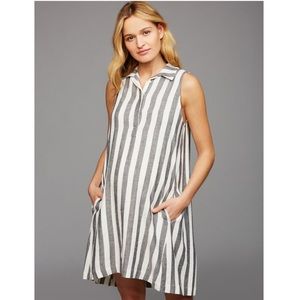 Pietro Brunelli Striped Linen Tent Dress